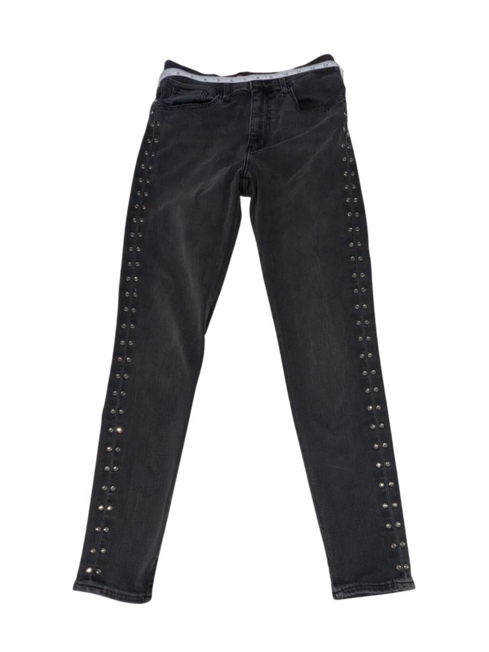 Levi’s Premium Mile High Studded Super Skinny Jeans W27 L30 Black - Picture 8 of 10